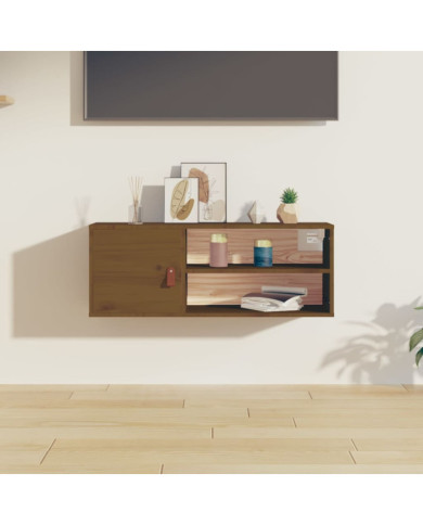 Armoire murale Marron miel 80x30x30 cm Bois de pin massif | Mobilier & Déco