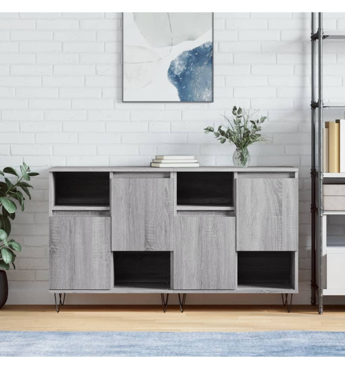 Buffets 2 pcs sonoma gris bois d'ingénierie | Mobilier & Déco