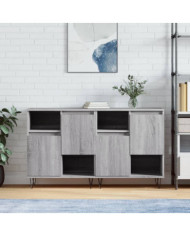 Buffets 2 pcs sonoma gris bois d'ingénierie | Mobilier & Déco