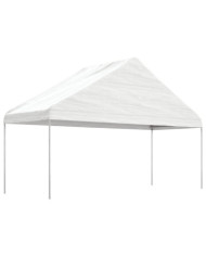 Belvédère avec toit blanc 5,88x2,23x3,75 m polyéthylène | Mobilier & Déco