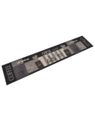 Tapis de cuisine lavable impression café noir 60x300 cm velours | Mobilier & Déco