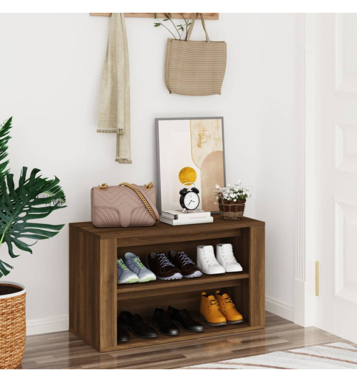 Étagère à chaussures Chêne marron 75x35x45 cm Bois d'ingénierie | Mobilier & Déco