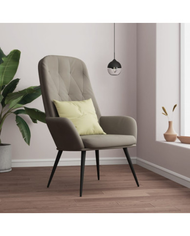 Chaise de relaxation Gris clair Velours | Mobilier & Déco