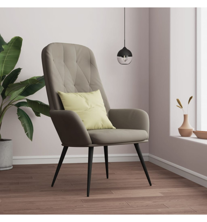 Chaise de relaxation Gris clair Velours | Mobilier & Déco