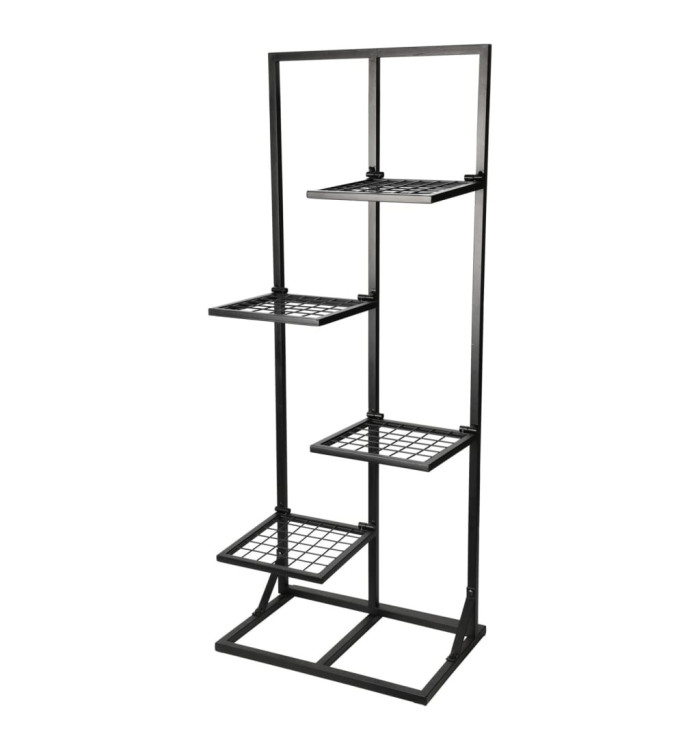 ProGarden Support à fleurs avec 4 étagères 40x27x102 cm noir | Mobilier & Déco