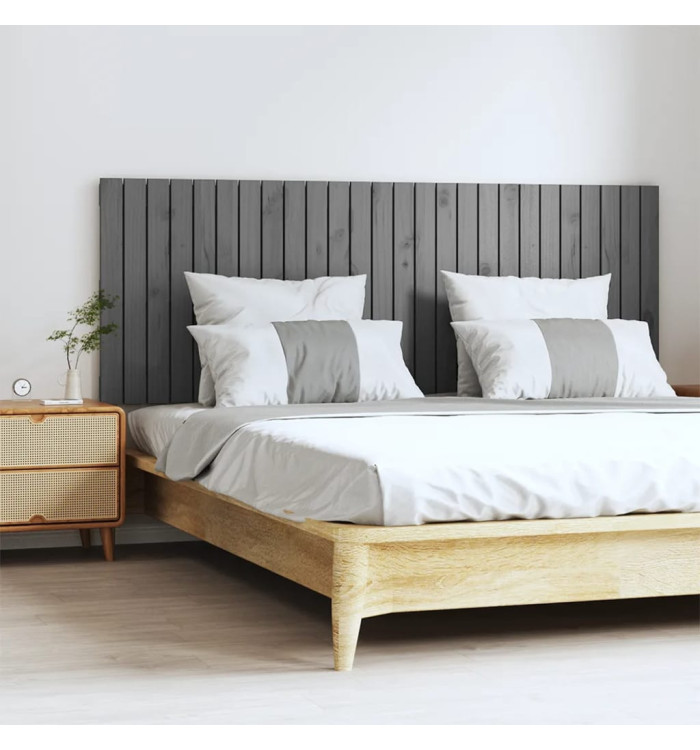 Tête de lit murale Gris 166x3x60 cm Bois massif de pin | Mobilier & Déco