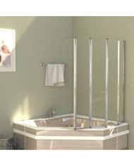 Enclos de bain 120x140 cm Verre trempé Transparent | Mobilier & Déco