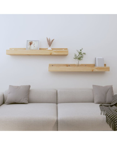 Étagères murales 2 pcs 80x12x9 cm Bois de pin massif | Mobilier & Déco