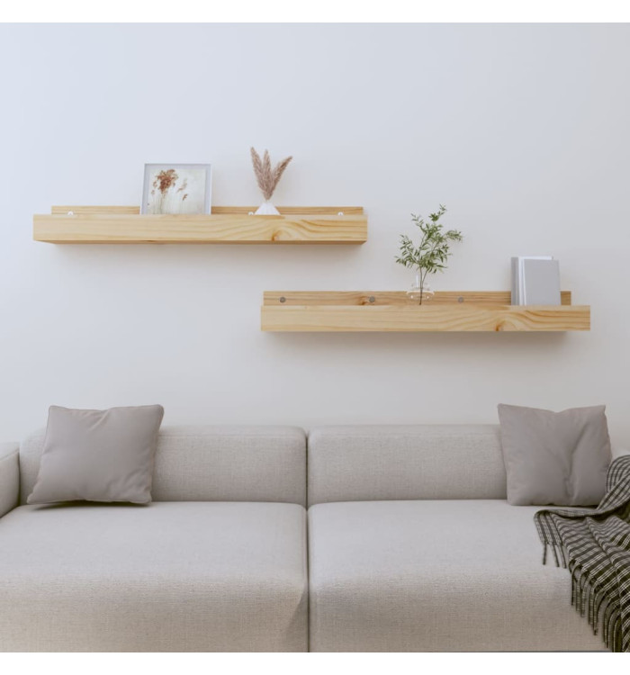 Étagères murales 2 pcs 80x12x9 cm Bois de pin massif | Mobilier & Déco