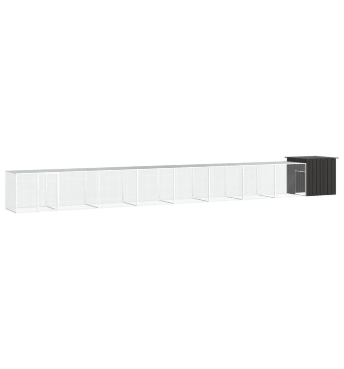 Poulailler Anthracite 900x91x100 cm Acier galvanisé | Mobilier & Déco