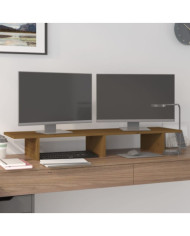 Support de moniteur Marron miel 100x27x15 cm Bois de pin solide | Mobilier & Déco