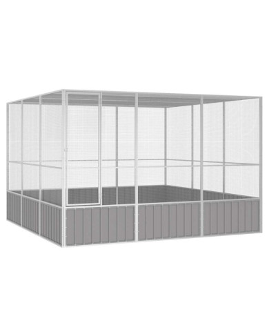 Cage à oiseaux Gris 302,5x324,5x211,5 cm Acier galvanisé | Mobilier & Déco