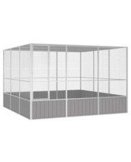 Cage à oiseaux Gris 302,5x324,5x211,5 cm Acier galvanisé | Mobilier & Déco