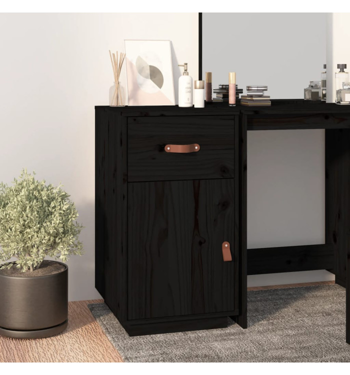 Armoire de bureau Noir 40x50x75 cm Bois massif de pin | Mobilier & Déco