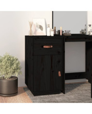 Armoire de bureau Noir 40x50x75 cm Bois massif de pin | Mobilier & Déco