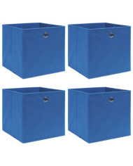 Boîtes de rangement 4 pcs Bleu 32x32x32 cm Tissu | Mobilier & Déco