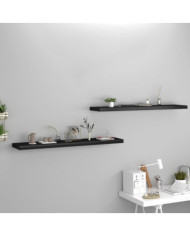 Étagères murales flottantes 2 pcs noir 120x23,5x3,8 cm MDF | Mobilier & Déco