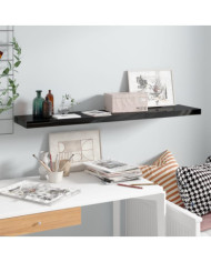 Étagère murale flottante Noir brillant 120x23,5x3,8 cm MDF | Mobilier & Déco
