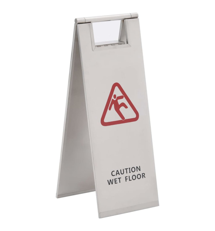Panneau pliable pour sols mouillés Acier inoxydable | Mobilier & Déco