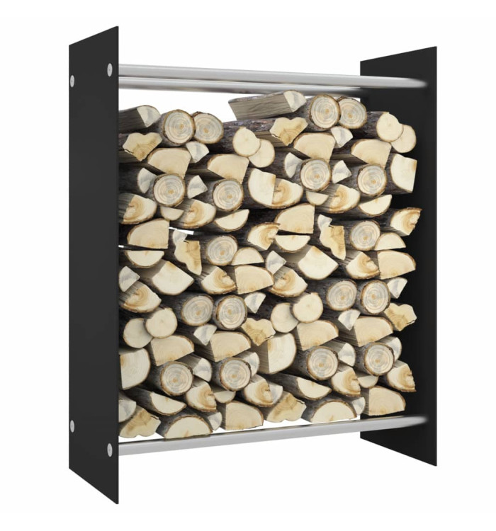 Portant de bois de chauffage Noir 80x35x100 cm Verre trempé | Mobilier & Déco