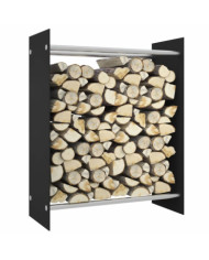 Portant de bois de chauffage Noir 80x35x100 cm Verre trempé | Mobilier & Déco