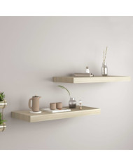 Étagères murales flottantes 2 pcs chêne 60x23,5x3,8 cm MDF | Mobilier & Déco