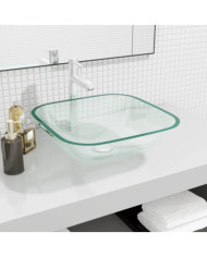 Lavabo Verre 42x42x14 cm Transparent | Mobilier & Déco