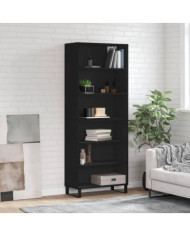 Buffet noir 69,5x32,5x180 cm bois d'ingénierie | Mobilier & Déco