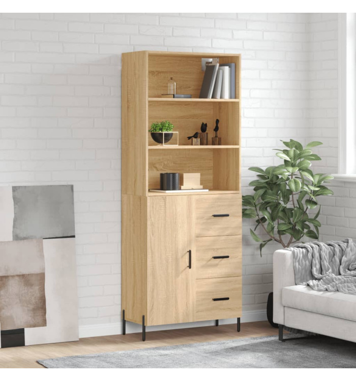Buffet haut Chêne sonoma 69,5x34x180 cm Bois d'ingénierie | Mobilier & Déco