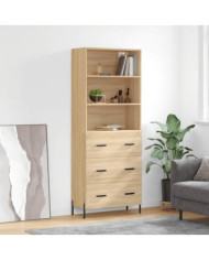 Buffet haut Chêne sonoma 69,5x34x180 cm Bois d'ingénierie | Mobilier & Déco
