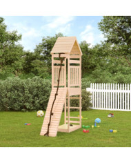 Maisonnette de jeu avec mur d'escalade bois massif de pin | Mobilier & Déco