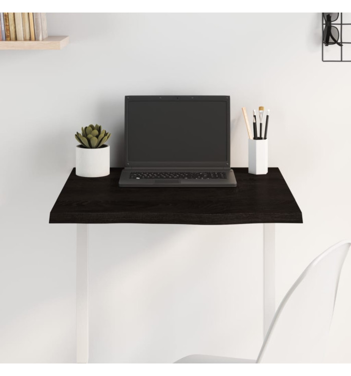 Dessus de bureau marron foncé 60x60x2 cm bois chêne traité | Mobilier & Déco