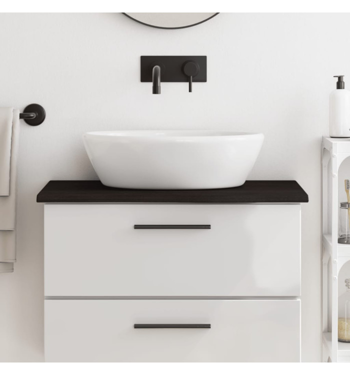 Comptoir de salle de bain marron foncé 80x40x2 cm bois traité | Mobilier & Déco