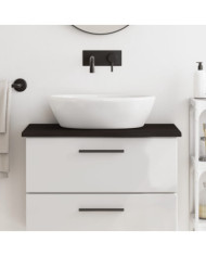 Comptoir de salle de bain marron foncé 80x40x2 cm bois traité | Mobilier & Déco
