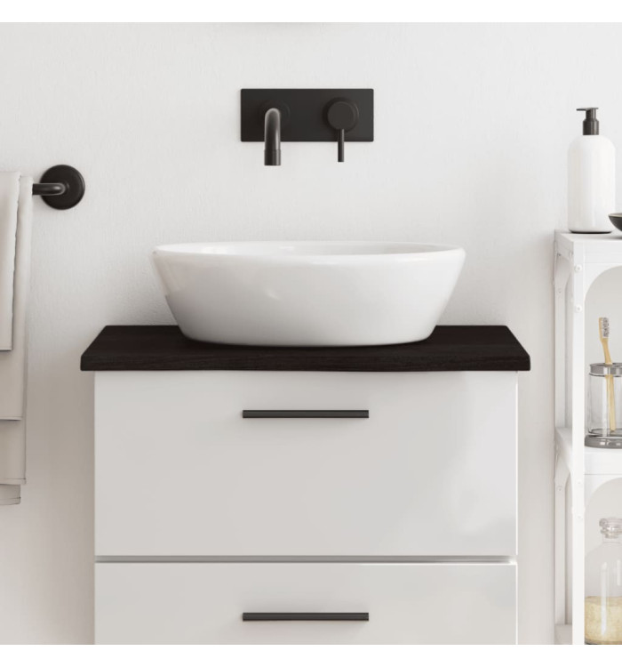 Comptoir de salle de bain marron foncé 60x60x2 cm bois traité | Mobilier & Déco