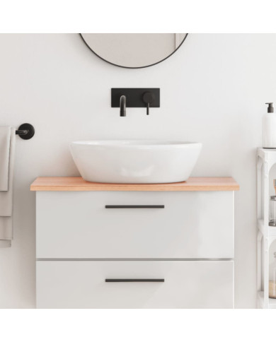 Comptoir de salle de bain marron clair 80x40x2 cm bois traité | Mobilier & Déco