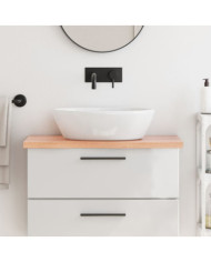 Comptoir de salle de bain marron 80x30x(2-4) cm bois traité | Mobilier & Déco