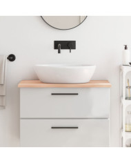 Comptoir de salle de bain 80x60x2 cm bois massif non traité | Mobilier & Déco