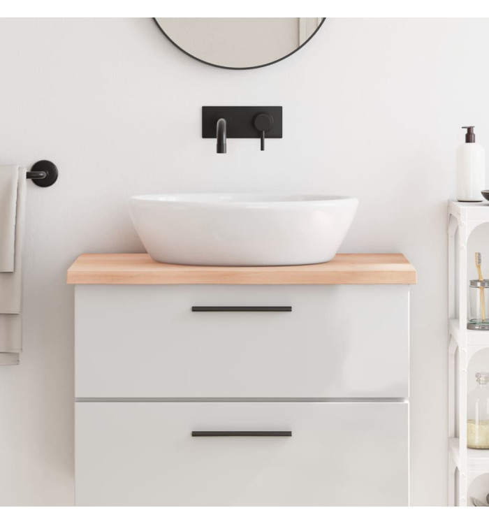 Comptoir de salle de bain 80x50x(2-4) cm bois massif non traité | Mobilier & Déco