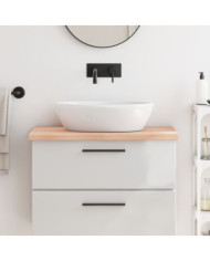 Comptoir de salle de bain 80x50x(2-4) cm bois massif non traité | Mobilier & Déco