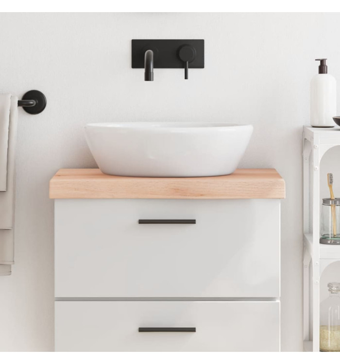 Comptoir de salle de bain 60x30x(2-6) cm bois massif non traité | Mobilier & Déco