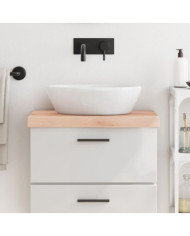 Comptoir de salle de bain 60x30x(2-6) cm bois massif non traité | Mobilier & Déco