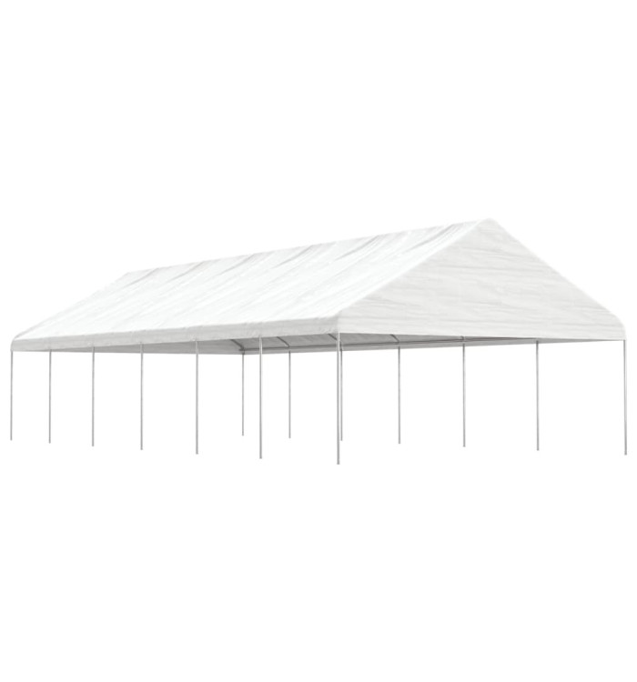 Belvédère avec toit blanc 13,38x5,88x3,75 m polyéthylène | Mobilier & Déco