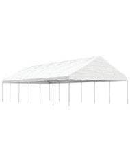 Belvédère avec toit blanc 13,38x5,88x3,75 m polyéthylène | Mobilier & Déco