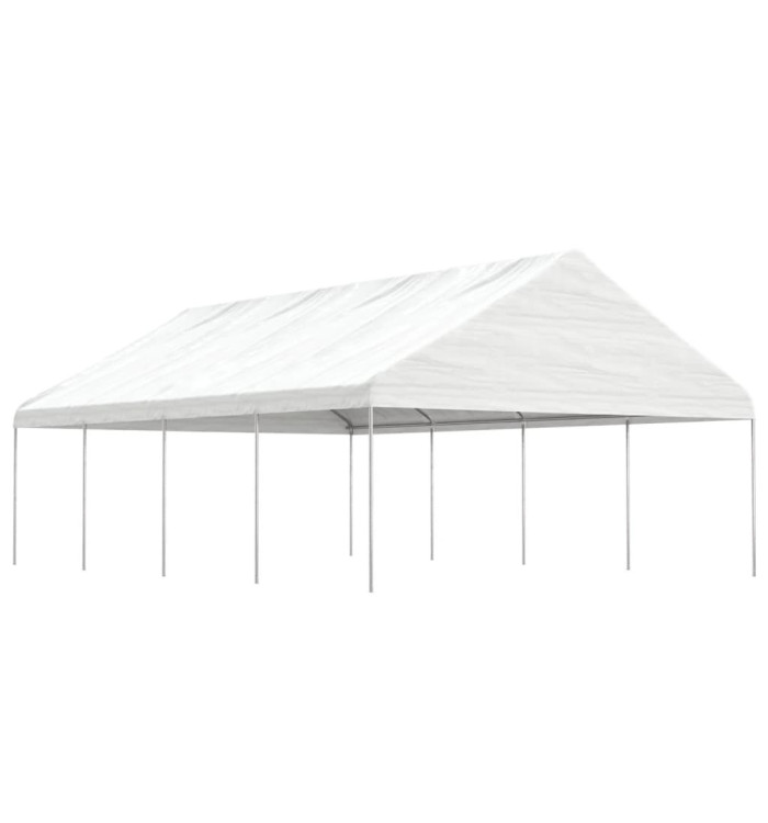 Belvédère avec toit blanc 8,92x5,88x3,75 m polyéthylène | Mobilier & Déco