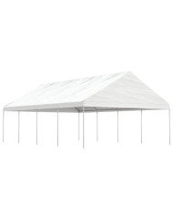 Belvédère avec toit blanc 8,92x5,88x3,75 m polyéthylène | Mobilier & Déco