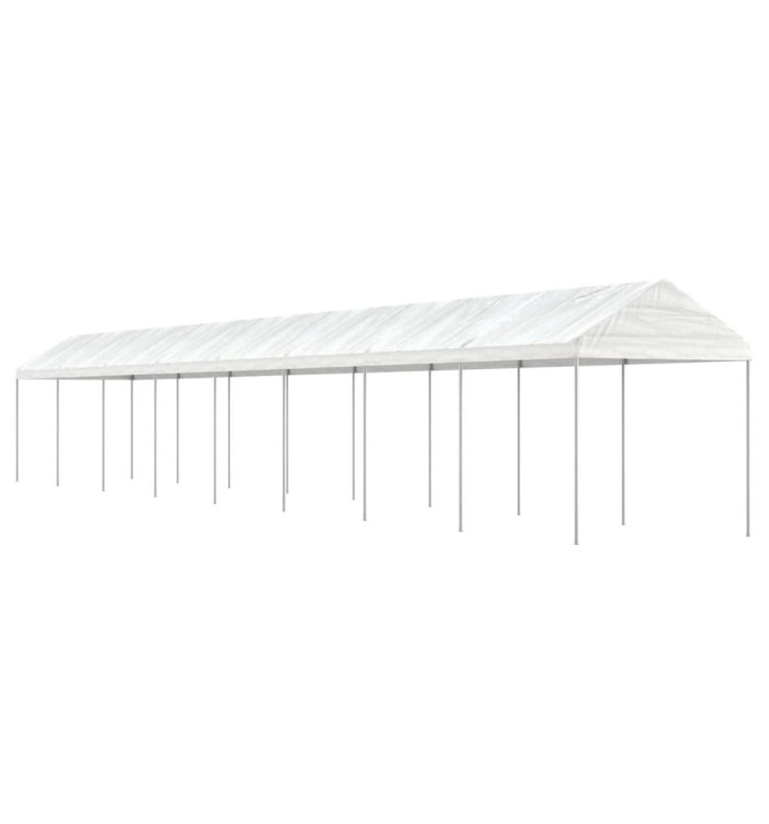 Belvédère avec toit blanc 17,84x2,28x2,69 m polyéthylène | Mobilier & Déco