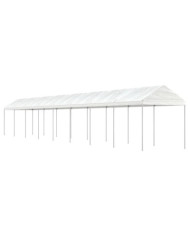 Belvédère avec toit blanc 17,84x2,28x2,69 m polyéthylène | Mobilier & Déco