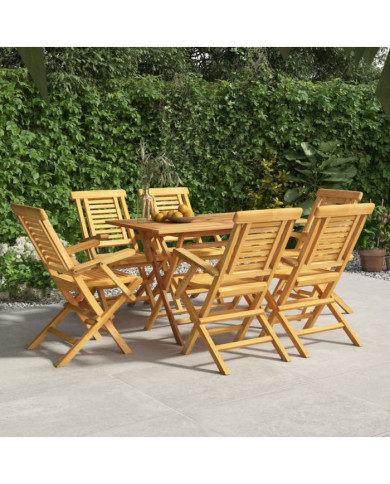 Chaises de jardin pliantes lot de 6 56x63x90cm bois massif teck | Mobilier & Déco