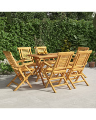 Chaises de jardin pliantes lot de 6 56x63x90cm bois massif teck | Mobilier & Déco